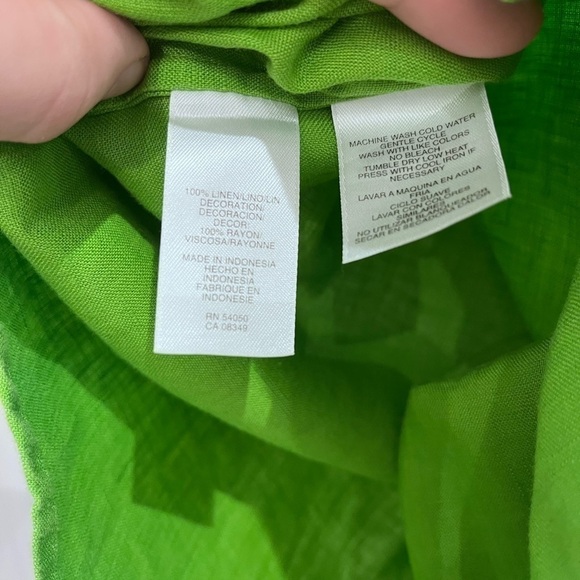 2/40$ JOHN New york signature long sleeve blouse linen green - Picture 5 of 11